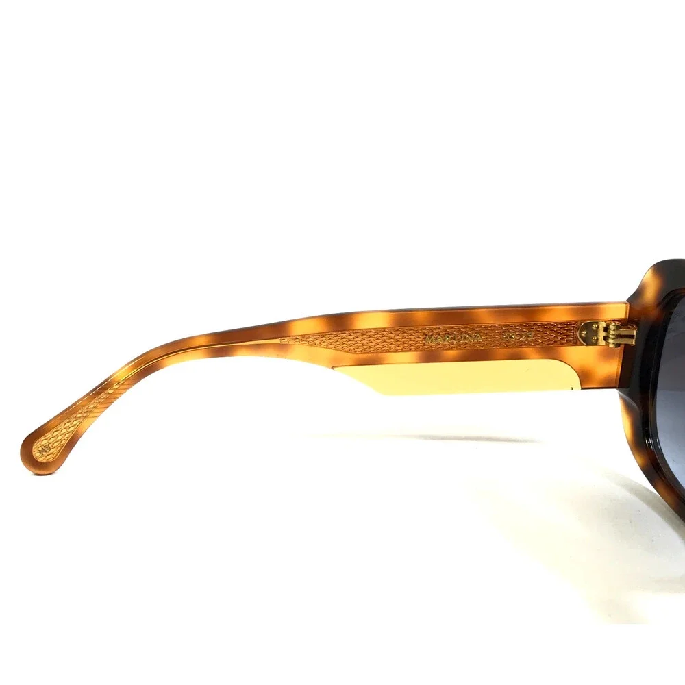 Alfred Kerbs Sunglasses MARTINA HV Havana Square Frames w/ Gradient Blue Lenses